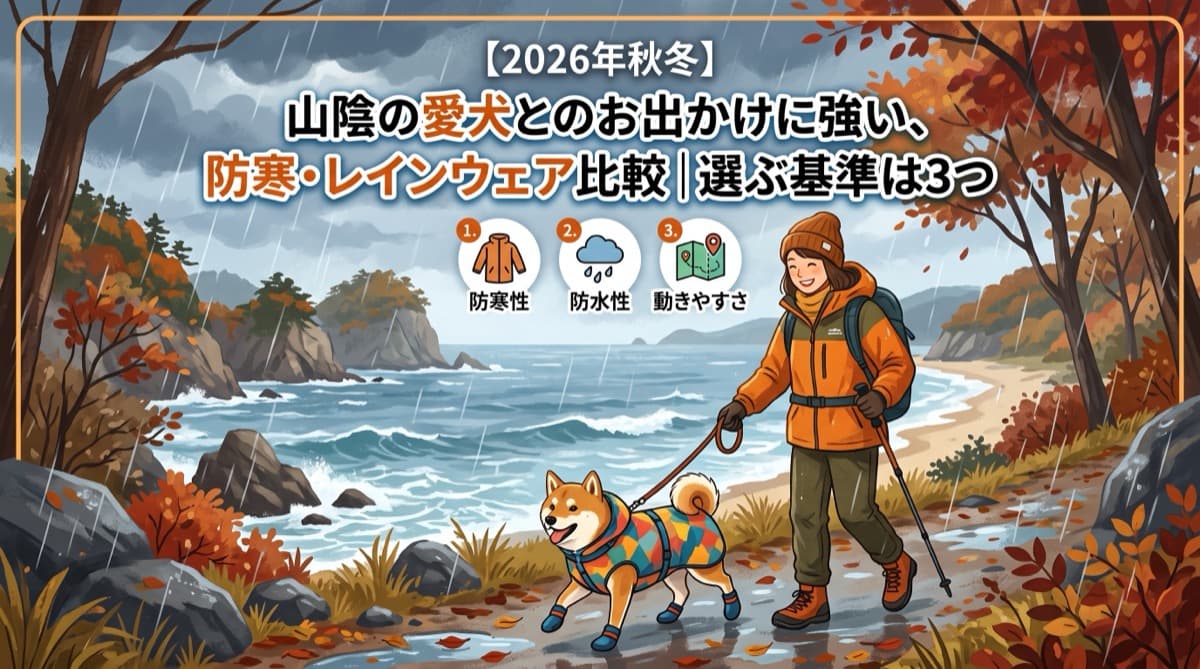 【2026年秋冬】山陰の愛犬とのお出かけに強い、防寒・レインウェア比較|選ぶ基準は3つ